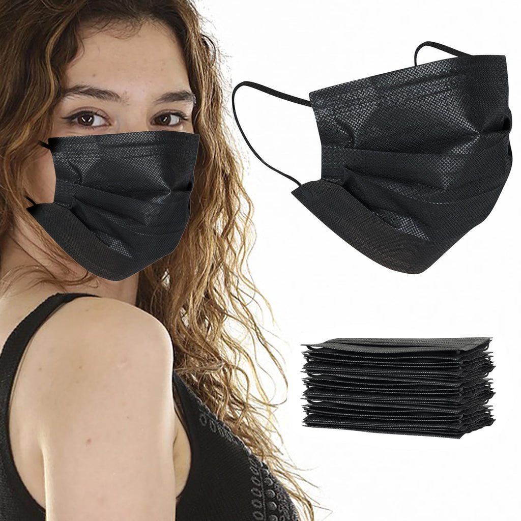 akgk KN95 Face Mask 50 PCS, Breathable Protection Masks, 5-Ply KN95 Black Masks, Cup Dust Safety Masks