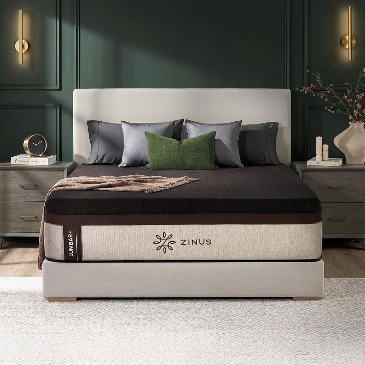 Zinus 14 Inch King Lumbar+ Premium Memory Foam Mattress, Medium