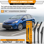 AUTOBOO Windshield Wiper Blade Replacement for Toyota RAV4 Mazda 5