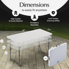 10 PACK of 8 Feet Foldable Table with Built in Handle & Steel Legs | 8 FT Heavy Duty Portable | Perfect for Party, Dining, Wedding, Events, Picnic Indoor, Outdoor, Camping, Temporary - 8 Foot