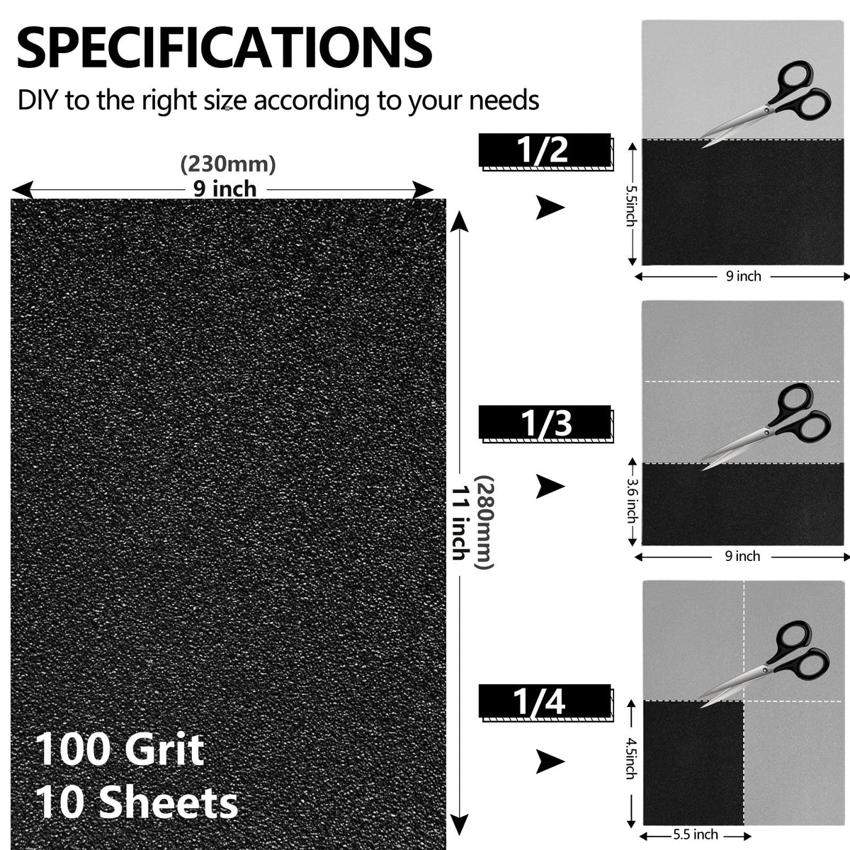Extra Fine Sandpaper Assortment, Wet Dry Sand Paper 9 x 3.6 Inch