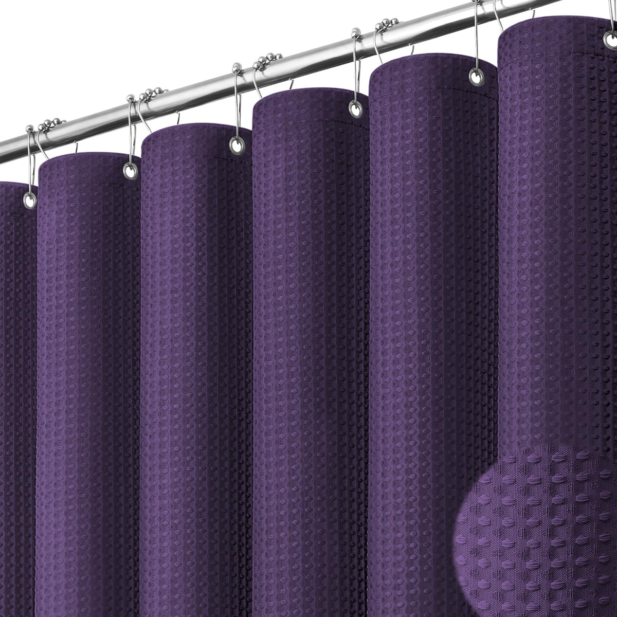 Dynamene Extra Long Waffle Shower Curtain 256 GSM 72"x90" Moonlight Blue