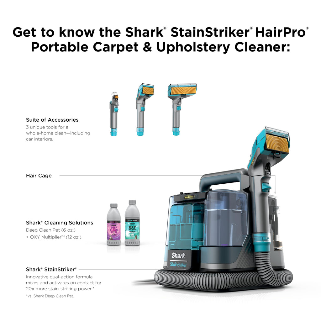 Shark StainStriker Portable Carpet/Upholstery Cleaner, 4 Tools, PX202BRN