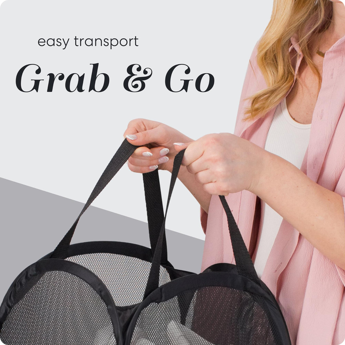 Handy Laundry Collapsible Mesh Pop-Up Hamper with Side Pocket