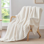 BEDELITE Ribbed Full Size Blanket for Bed, Olive Green, 84"x90"