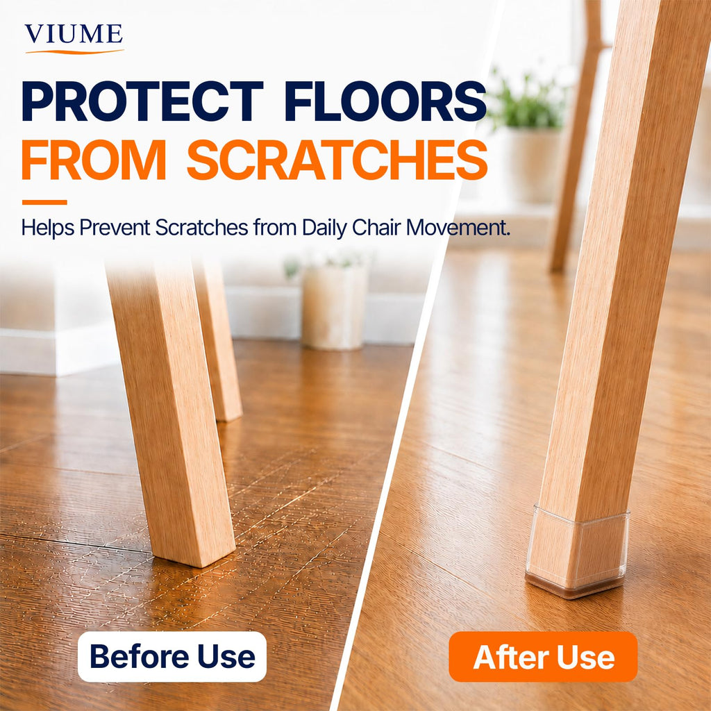 VIUME 24 Pcs Chair Leg Floor Protectors for Hardwood Floors Round