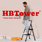 HBTower Step Ladder, Folding Step Stool with Wide Anti-Slip Pedal