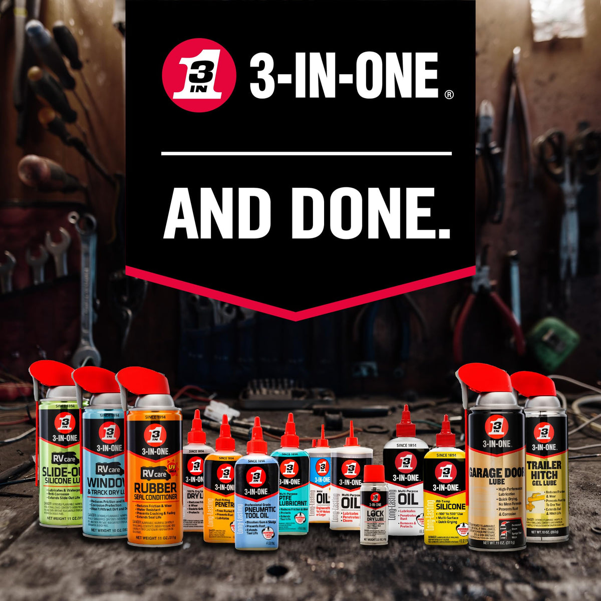 3-IN-ONE Professional Garage Door Lubricant, Smart Straw, 11 OZ [2-Pack]