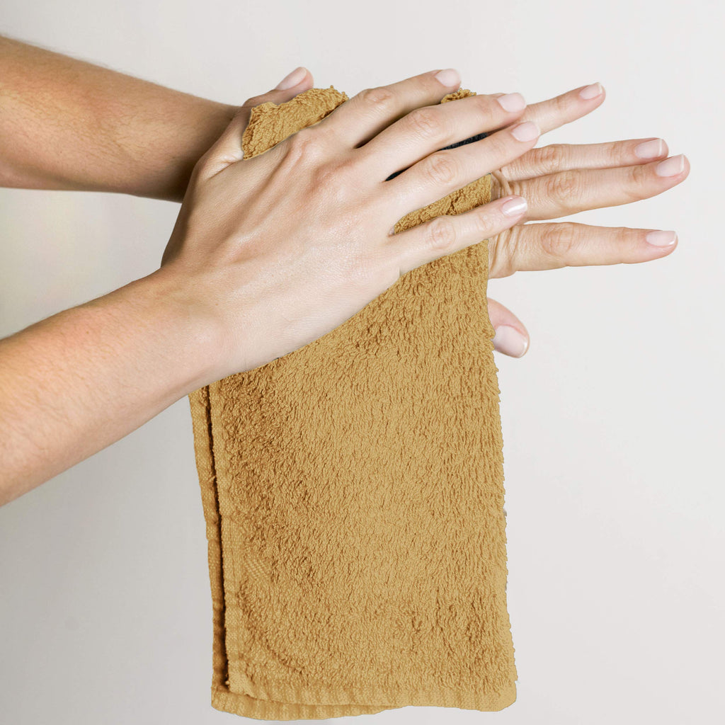 Utopia Towels 12 Pack Washcloths, 12x12 in, 100% Cotton, Beige