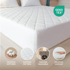 Twin Mattress Pad, Quilted Mattress Protector Topper fits 16" Deep Pocket