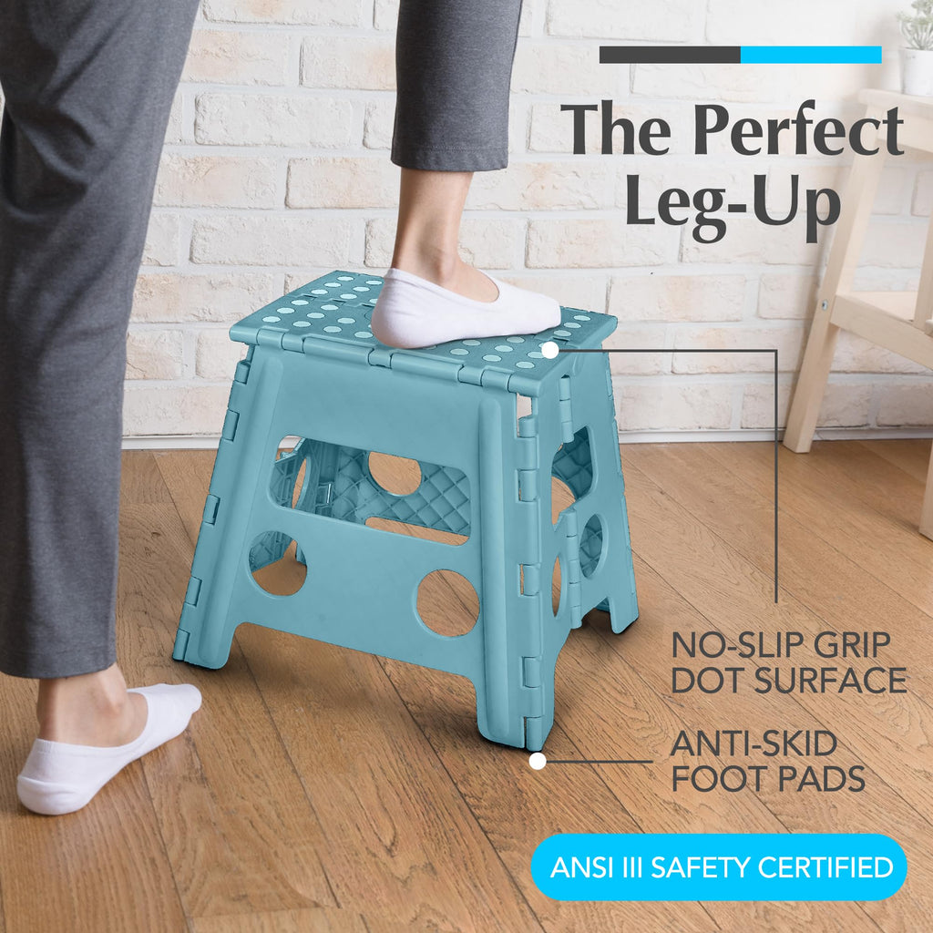 Handy Laundry Folding Step Stool 9 Inch, Pink, Non-Slip Holds 300 lbs