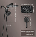 Rain Shower Head with Handheld Showerhead, Chrome 1.8GPM 460311
