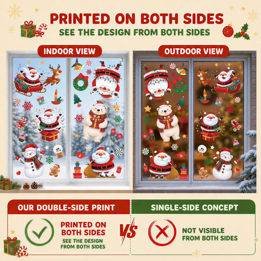 Holiday Window Clings for Home Decorations (Romantic)