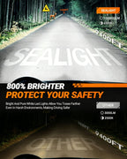 SEALIGHT 9005 H11 LED Bulbs Combo, 100000LM 10X Super Bright 6500K White, HB3 H8/H9/H16 Fog, 1:1 Real Size Plug-N-Play Pack of 4