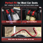 4-Pack Car Headrest Hooks Holds 55lbs Seat Storage Organizer for Bags