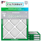 Filterbuy 20x20x1 Air Filter MERV 8 Dust & Allergy Defense (4-Pack)
