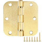 TDCHINGES Rounded Matte Black Door Hinges 3.5 Inch 5/8" Radius Flat 30 Pack