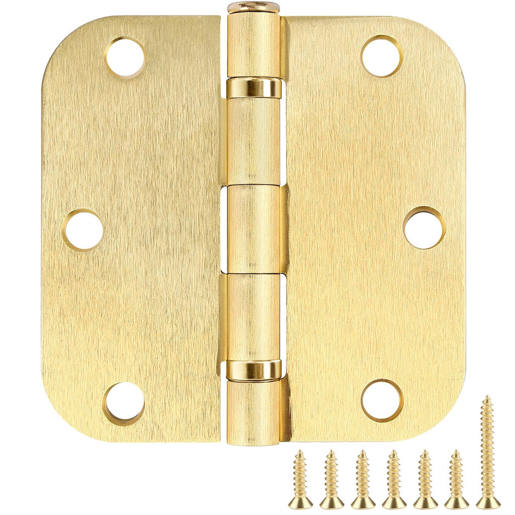 TDCHINGES Rounded Matte Black Door Hinges 3.5 Inch 5/8" Radius Flat 30 Pack