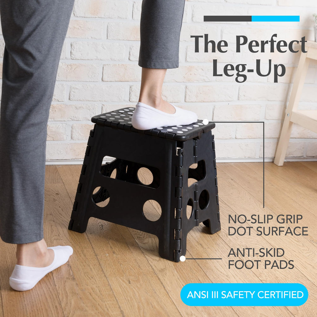 Handy Laundry Folding Step Stool 9 Inch, Pink, Non-Slip Holds 300 lbs