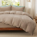 Bedsure Textured Duvet Cover Queen Size - Cotton-Like Polyester Jacquard Duvet Cover Set for All Seasons - 3 Pieces Elevated Textured Dobby Soft Bedding Set, NO Comforter (White, Queen, 90"x 90")