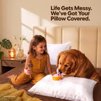 Set of 2 Pillow Protectors with Zipper Standard Size, Pillow Covers