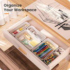 A-LuGei 【Military Grade】 Drawer Organizer for Vanity Bathroom Makeup Desk