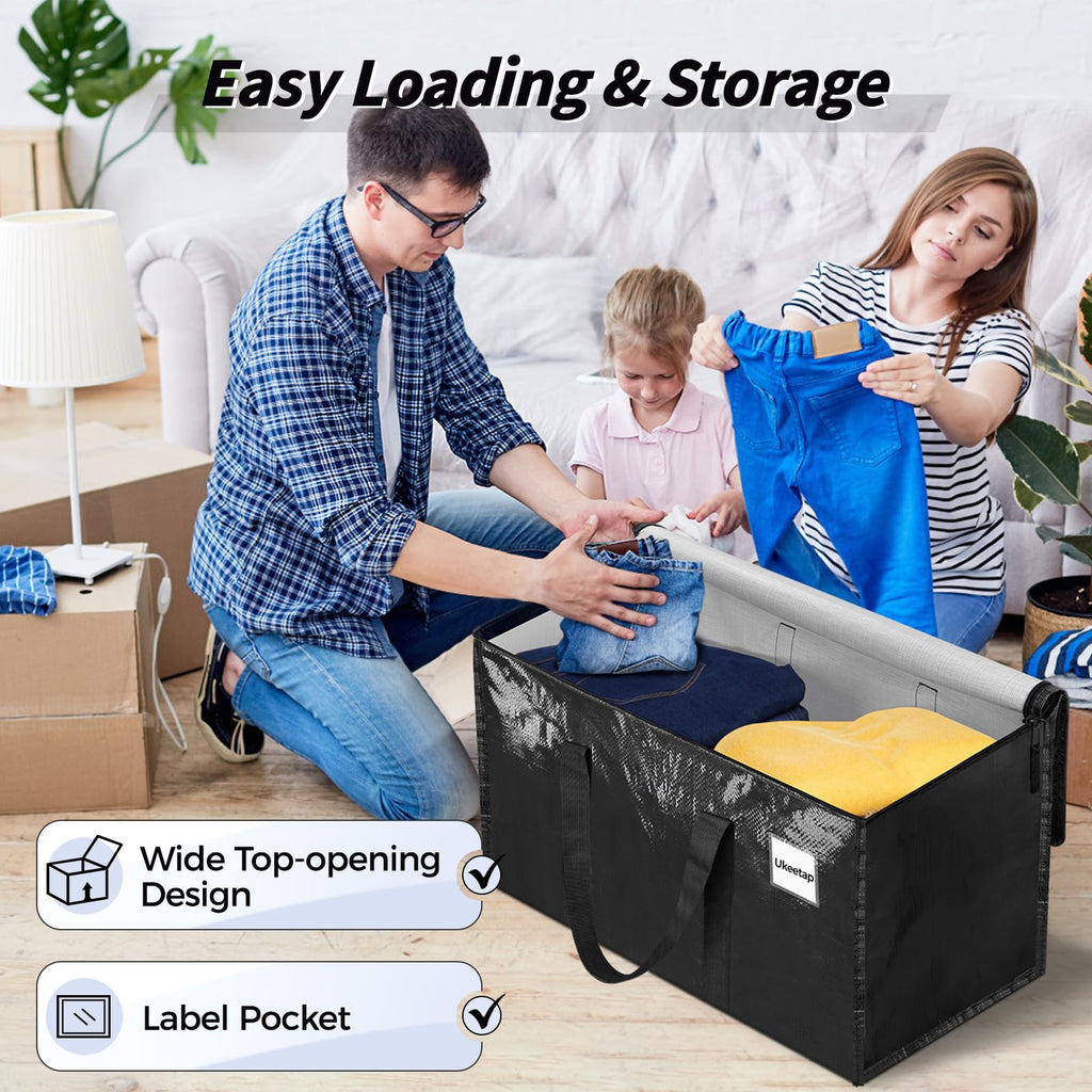 ukeetap 8 Pack Extra Large Clothes Storage Bins with Lids, Clear