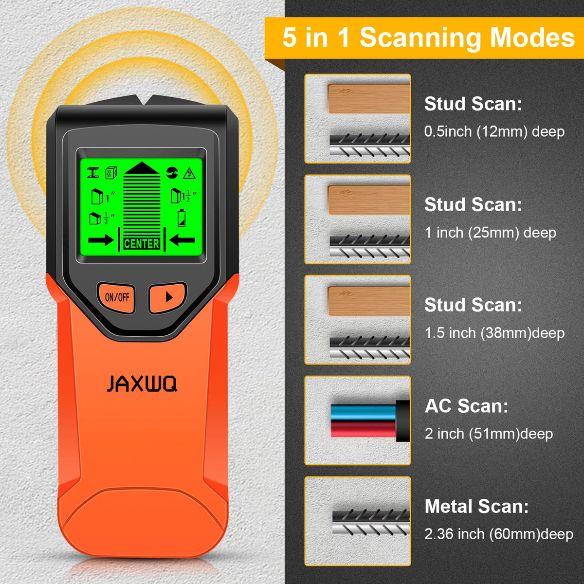 Stud Finder, Upgranded Wood and Metal Stud Detector, Live Wire Detection