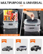 HOTOR Car Trash Can, Leakproof Car Organizer, 2-Gallon, Brown