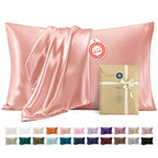 Bedsure Satin Pillowcase Standard Set of 2, Similar to Silk Pillowcase Grey