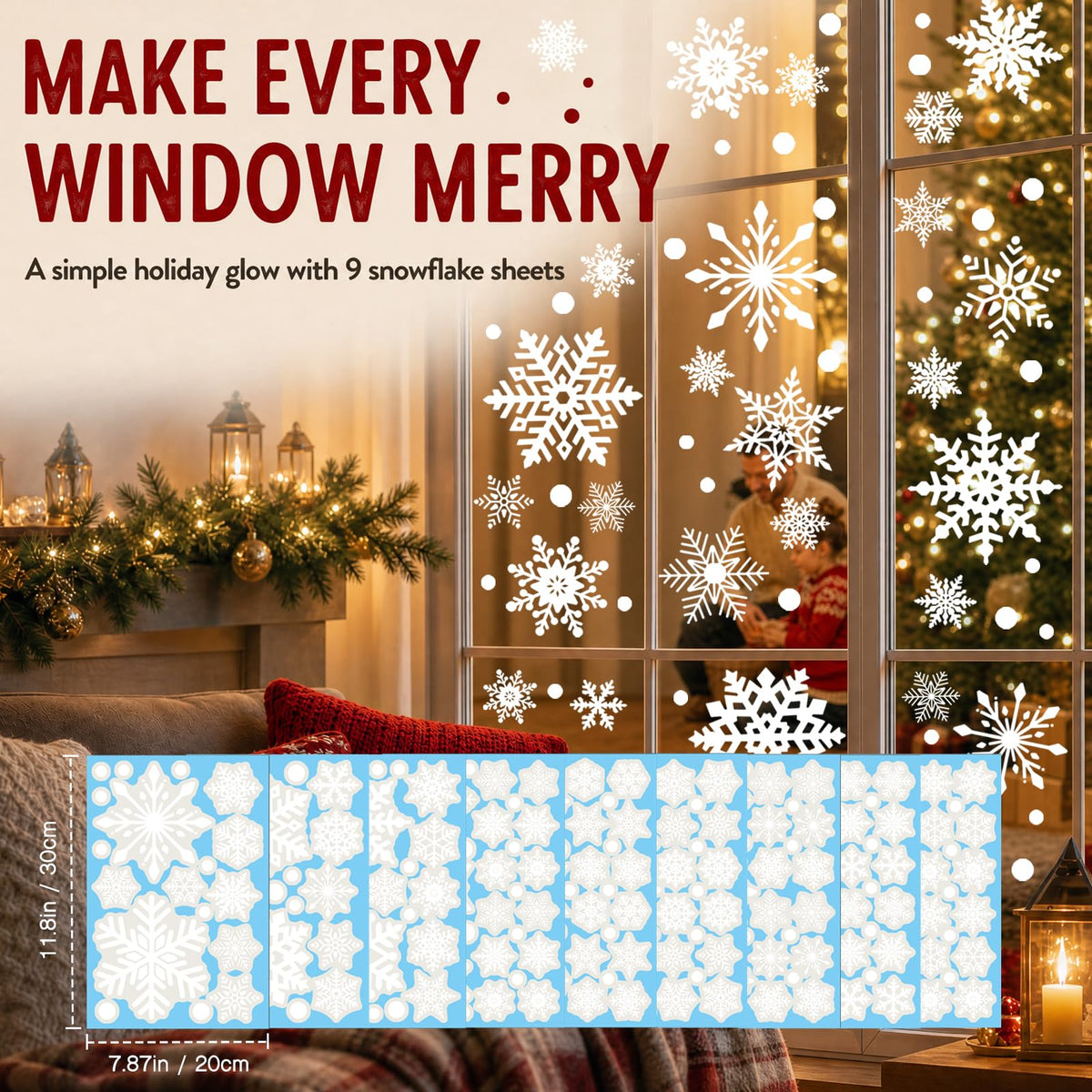 Christmas Window Clings for Glass Windows, Stickers for Window Decorations