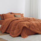 Love's cabin Twin Comforter Set, 5 Pieces Bed in a Bag, Aqua