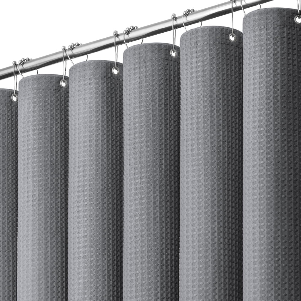 Dynamene Extra Long Waffle Shower Curtain 256 GSM 72"x90" Moonlight Blue