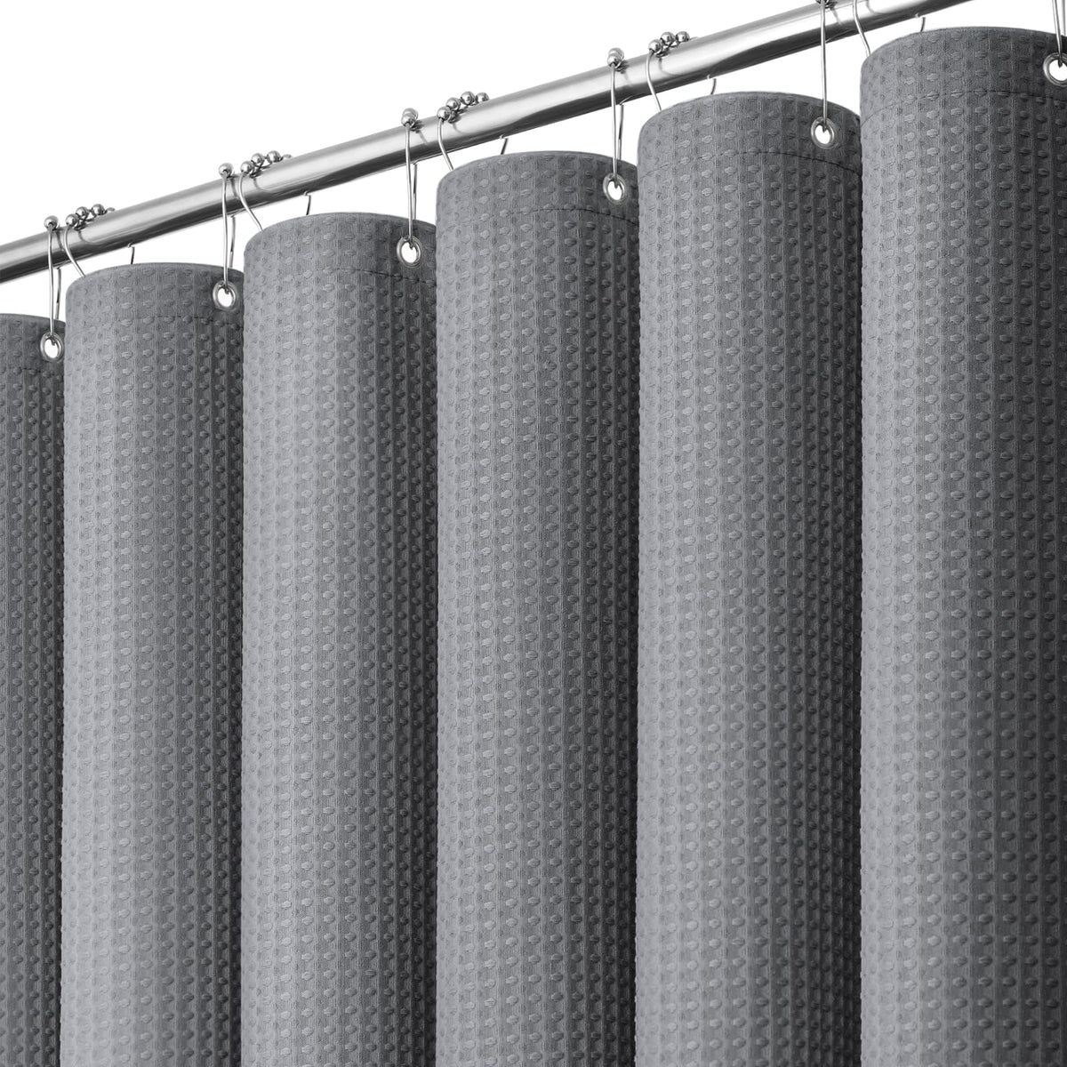 Dynamene Extra Long Waffle Shower Curtain 256 GSM 72"x90" Moonlight Blue