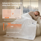 Bedsure Cloud Bubble Grey Heated Blanket Throw, Soft Cozy Electric Blanket