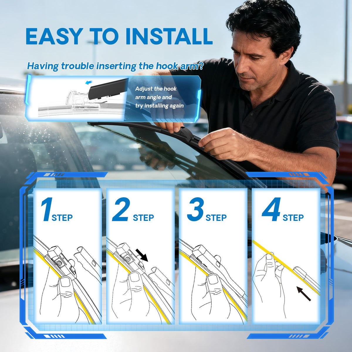 5 PLUS Silicone Wiper Blades Fits TESLA Model 3 2017-2025 Model Y 2020-2025
