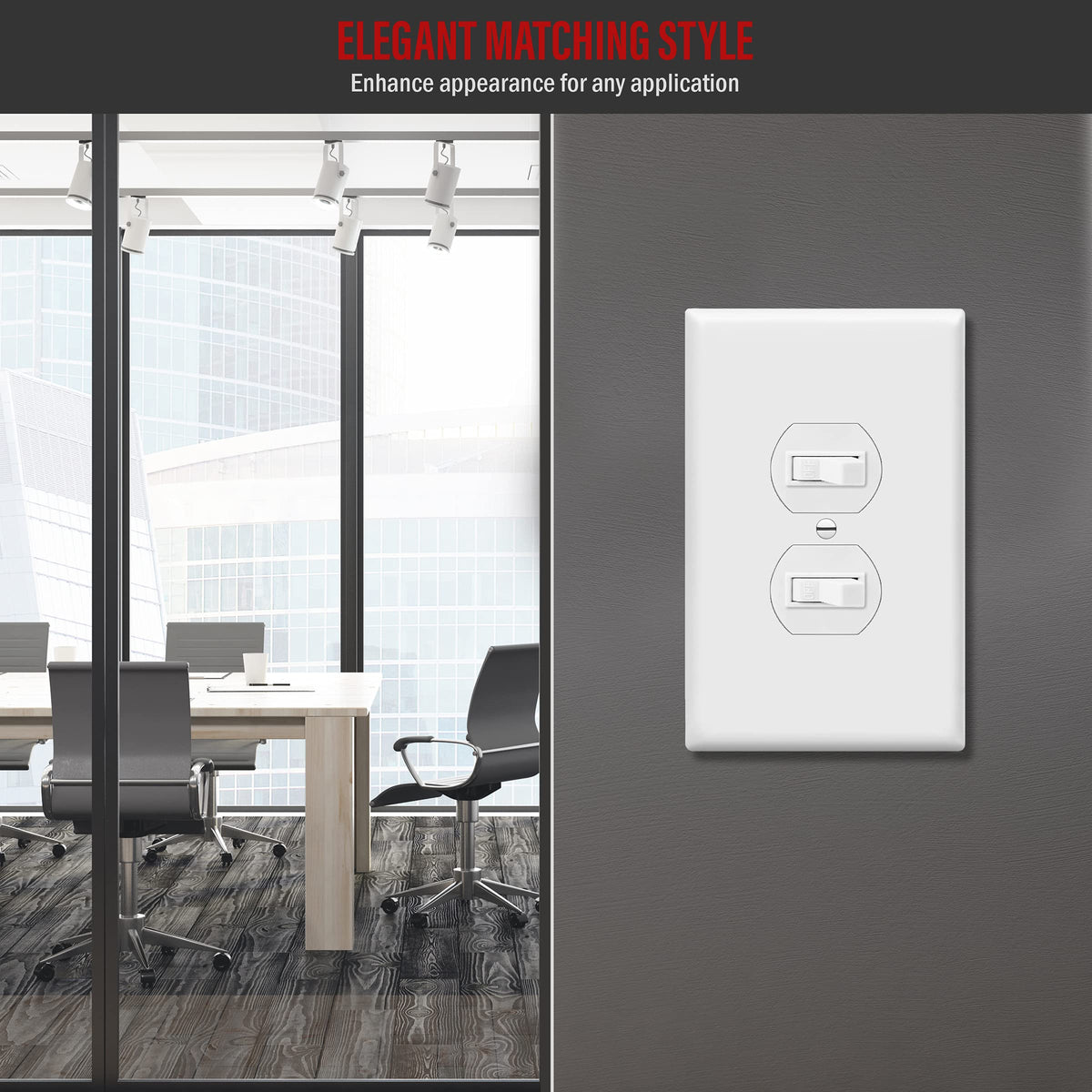 ENERLITES 10 Pack Outlet Covers Wall Plate for Duplex Receptacle, White