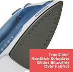 BLACK+DECKER Easy Steam Compact Iron for Clothes, Automatic Shutoff, Nonstick Plate, Light Weight, 1200 Watts