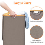 Lifewit 105L Large Laundry Basket with Lid, Removable Bags, Beige