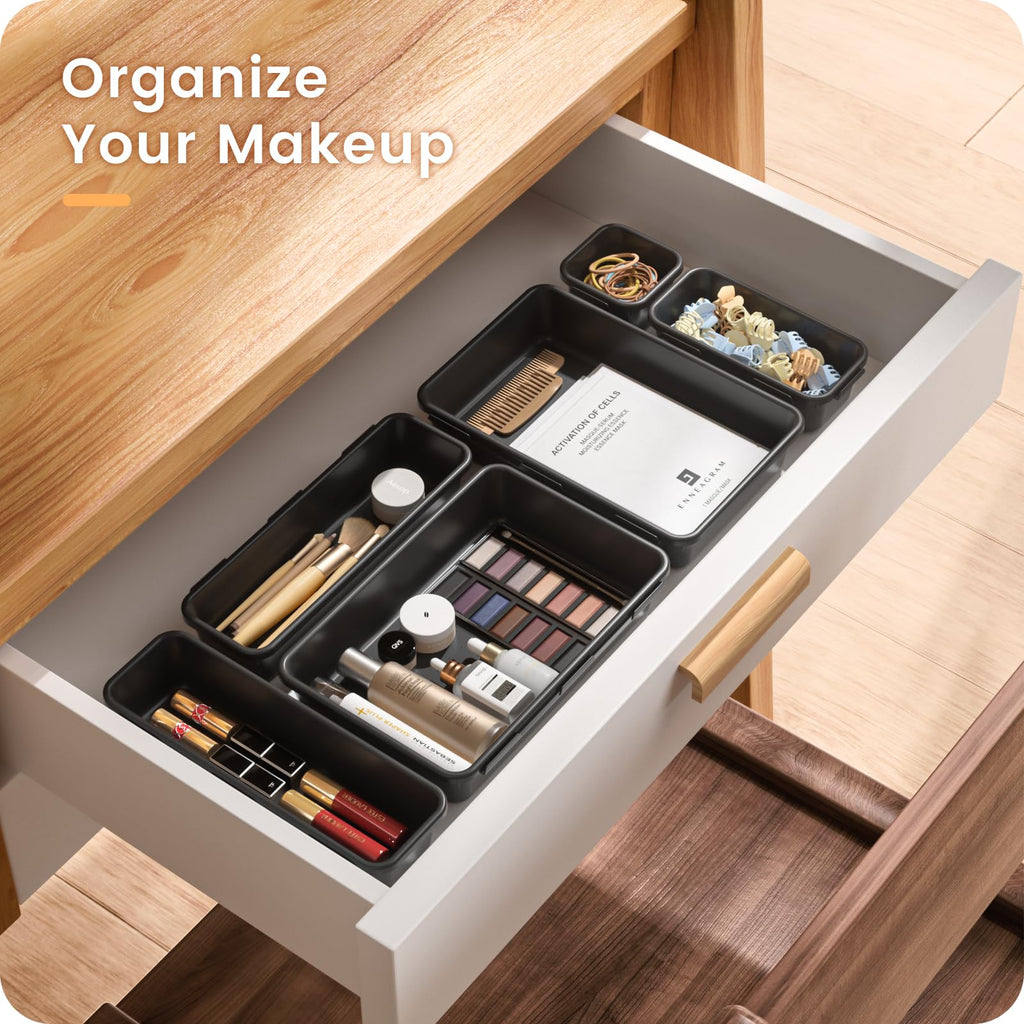 A-LuGei 【Military Grade】 Drawer Organizer for Vanity Bathroom Makeup Desk