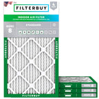 Filterbuy 20x20x1 Air Filter MERV 8 Dust & Allergy Defense (4-Pack)