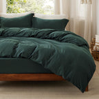 Bedsure Textured Duvet Cover Queen Size - Cotton-Like Polyester Jacquard Duvet Cover Set for All Seasons - 3 Pieces Elevated Textured Dobby Soft Bedding Set, NO Comforter (White, Queen, 90"x 90")
