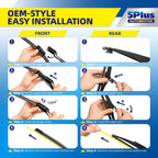 5 PLUS Custom-Fit Wipers fits Toyota RAV4 2001-2005 Windshield Wipers