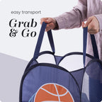 Handy Laundry Collapsible Mesh Pop-Up Hamper with Side Pocket