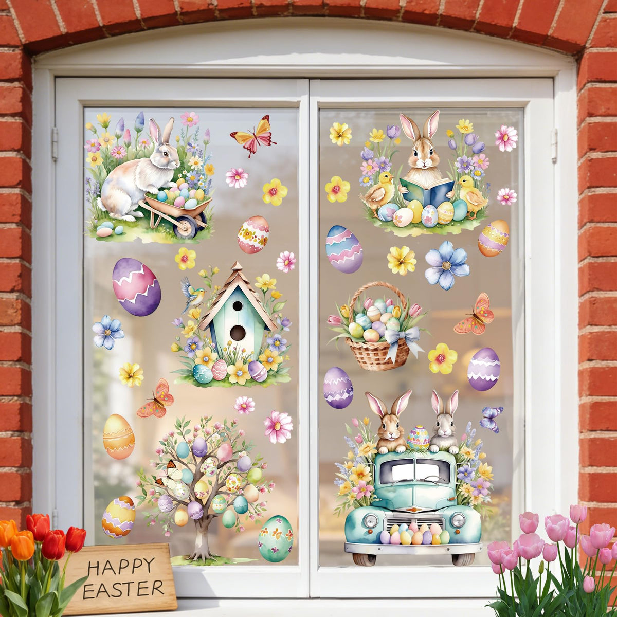 Holiday Window Clings for Home Decorations (Romantic)