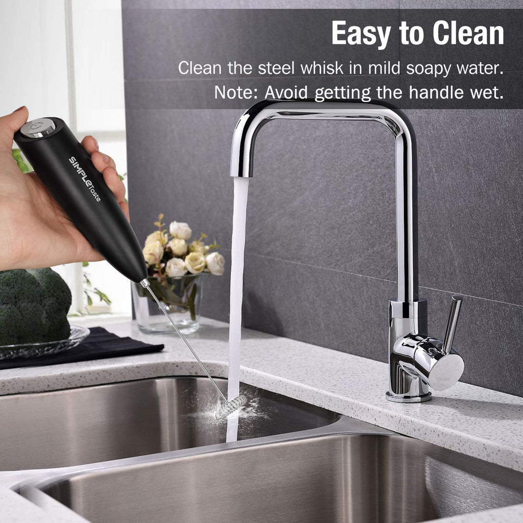 SIMPLETASTE Milk Frother Handheld Electric Foam Maker Battery Operated