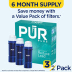 PUR PLUS Water Pitcher Replacement Filter with Lead Reduction (3 Pack), Blue – Compatible with all PUR Pitcher and Dispenser Filtration Systems