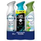 Febreze Air Mist, Air Freshener, Odor Fighting Room Spray, Deodorizer for Home Bathroom Kitchen Office Apartment, Soothe & Restore, Refresh & Energize, Romance & Desire Variety Pack, 8.1oz (Pack of 3)