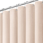Dynamene Extra Long Waffle Shower Curtain 256 GSM 72"x90" Moonlight Blue