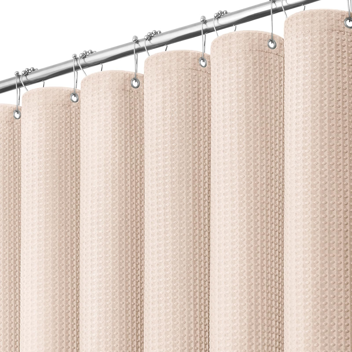 Dynamene Extra Long Waffle Shower Curtain 256 GSM 72"x90" Moonlight Blue